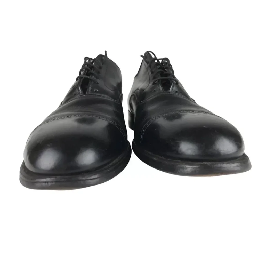 Weyenburg Mens Black Silk Comfort Leather Cap Toe Oxford Shoes‎ Size US 10.5 C